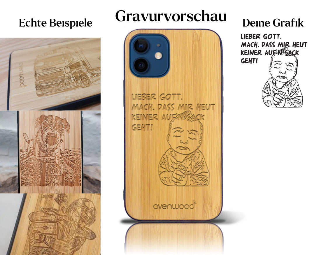 INDIVIDUELL iPhone 12 Pro Max Bambus-Kunststoff